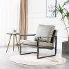 PU Leather Accent Arm Chair Mid Century Modern Upholstered Armchair with Metal Frame Extra-Thick Padded Backrest and Seat Cushion Sofa Chair for Livin