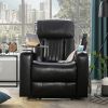 Power Motion Recliner with USB Charging Port and Hidden Arm Storage; Home Theater Seating with 2 Convenient Cup Holders Design ; 360Â¬âˆž Swivel Tray Tab