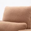 Modern Comfy Leisure Accent Chair; Teddy Short Plush Particle Velvet Armchair with Lumbar Pillow for Living Room