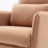 Modern Comfy Leisure Accent Chair; Teddy Short Plush Particle Velvet Armchair with Lumbar Pillow for Living Room