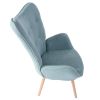 Modern Wingback Accent Armchair Living Room Tufted Velvet Upholstery