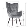 Modern Wingback Accent Armchair Living Room Tufted Velvet Upholstery