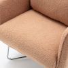 Modern Comfy Leisure Accent Chair; Teddy Short Plush Particle Velvet Armchair with Lumbar Pillow for Living Room