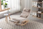 COOLMORE living room Comfortable rocking chair with Footrest/Headrest living room chair Beige