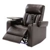 Power Motion Recliner with USB Charging Port and Hidden Arm Storage; Home Theater Seating with 2 Convenient Cup Holders Design ; 360Â¬âˆž Swivel Tray Tab