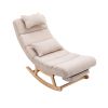 COOLMORE living room Comfortable rocking chair with Footrest/Headrest living room chair Beige