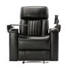 Power Motion Recliner with USB Charging Port and Hidden Arm Storage; Home Theater Seating with 2 Convenient Cup Holders Design ; 360Â¬âˆž Swivel Tray Tab