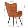 Modern Wingback Accent Armchair Living Room Tufted Velvet Upholstery