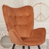 Modern Wingback Accent Armchair Living Room Tufted Velvet Upholstery