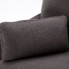 Modern Comfy Leisure Accent Chair; Teddy Short Plush Particle Velvet Armchair with Lumbar Pillow for Living Room