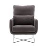 Modern Comfy Leisure Accent Chair; Teddy Short Plush Particle Velvet Armchair with Lumbar Pillow for Living Room