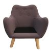 Microfibres fabric upholstered child accent armchair with wooden legs; kids sofa