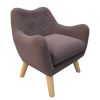 Microfibres fabric upholstered child accent armchair with wooden legs; kids sofa