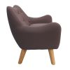 Microfibres fabric upholstered child accent armchair with wooden legs; kids sofa