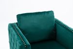 Modern Velvet Armchair Tufted Button Accent Chair Club Chair with Steel Legs for Living Room Bedroom