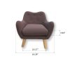 Microfibres fabric upholstered child accent armchair with wooden legs; kids sofa