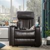 Power Motion Recliner with USB Charging Port and Hidden Arm Storage; Home Theater Seating with 2 Convenient Cup Holders Design ; 360Â¬âˆž Swivel Tray Tab