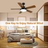 Simple Deluxe 44-inch Ceiling Fan with LED Light and Remote Control; 6-Speed Modes; 2 Rotating Modes ; Timer