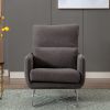 Modern Comfy Leisure Accent Chair; Teddy Short Plush Particle Velvet Armchair with Lumbar Pillow for Living Room