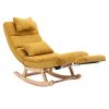 COOLMORE living room Comfortable rocking chair with Footrest/Headrest living room chair Beige