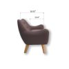 Microfibres fabric upholstered child accent armchair with wooden legs; kids sofa