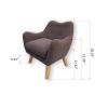 Microfibres fabric upholstered child accent armchair with wooden legs; kids sofa