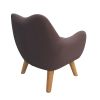 Microfibres fabric upholstered child accent armchair with wooden legs; kids sofa