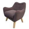 Microfibres fabric upholstered child accent armchair with wooden legs; kids sofa