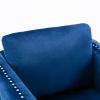 Modern Velvet Armchair Tufted Button Accent Chair Club Chair with Steel Legs for Living Room Bedroom