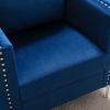 Modern Velvet Armchair Tufted Button Accent Chair Club Chair with Steel Legs for Living Room Bedroom