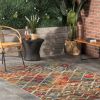 Stylish Classic Pattern Design Floral Damask High-Low Indoor Outdoor Area Rug